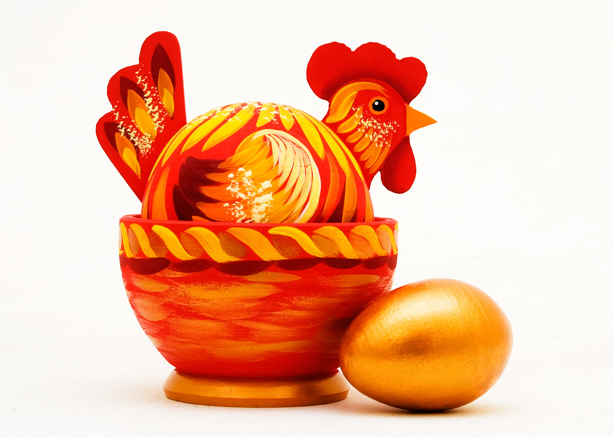 Buy Chicken & Egg Nesting Doll 2pc./5" at GoldenCockerel.com