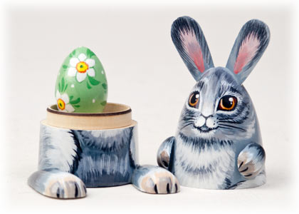 Buy Rabbit w/ Easter Egg 2pc./3" at GoldenCockerel.com