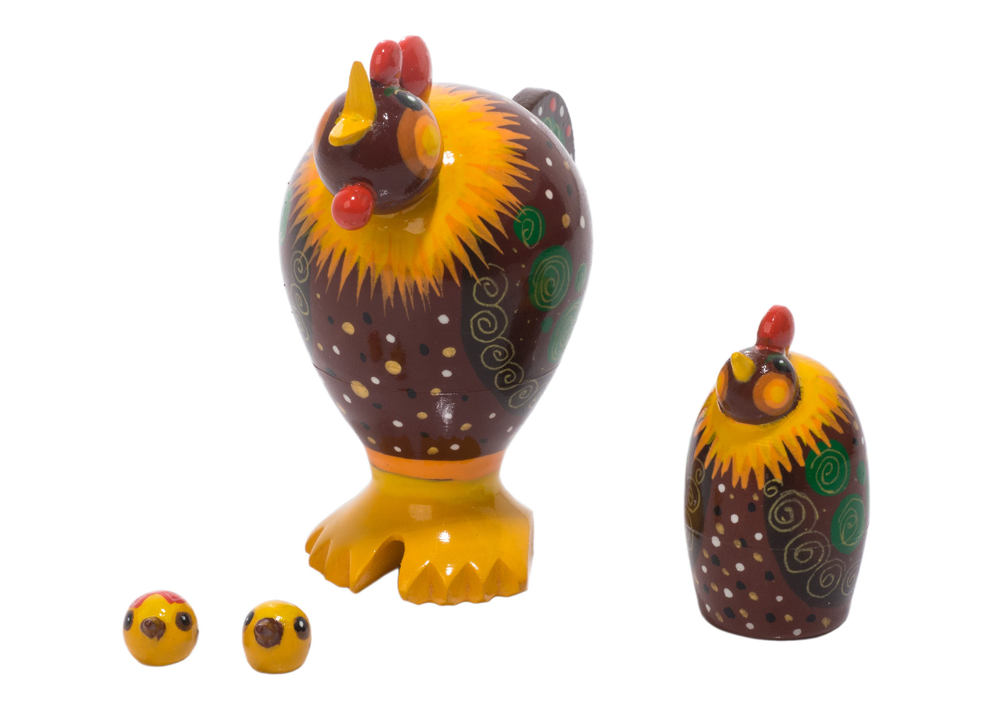 Buy Realistic Rooster & Hen Nesting Doll 4pc./3" at GoldenCockerel.com
