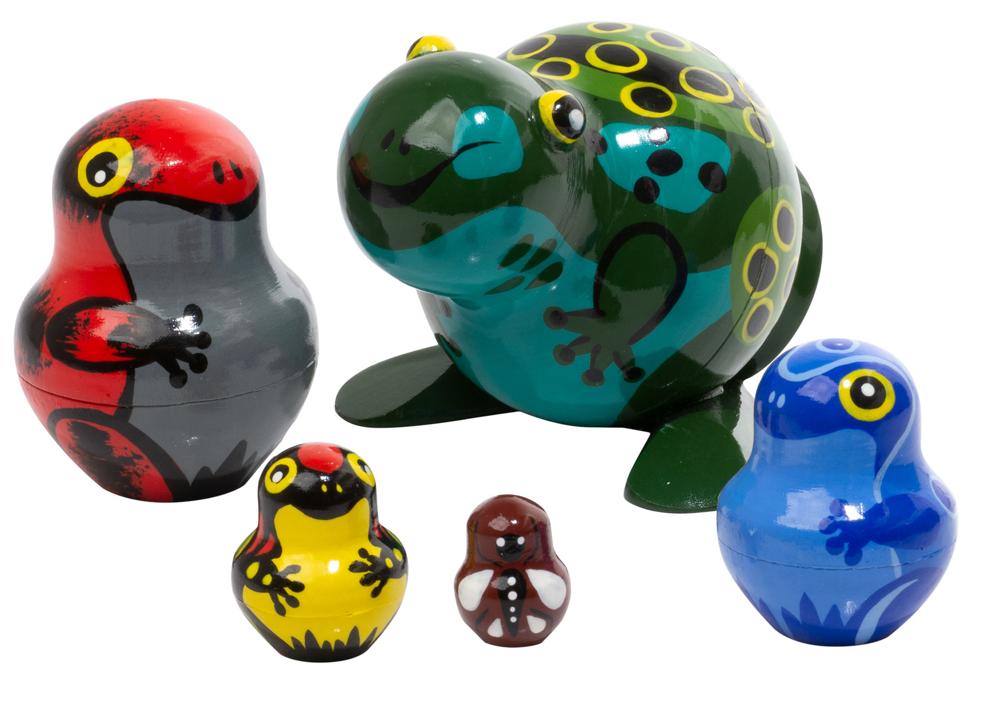 Buy Rainforest Frogs w/ Fly Nesting Doll 5pc./4" at GoldenCockerel.com