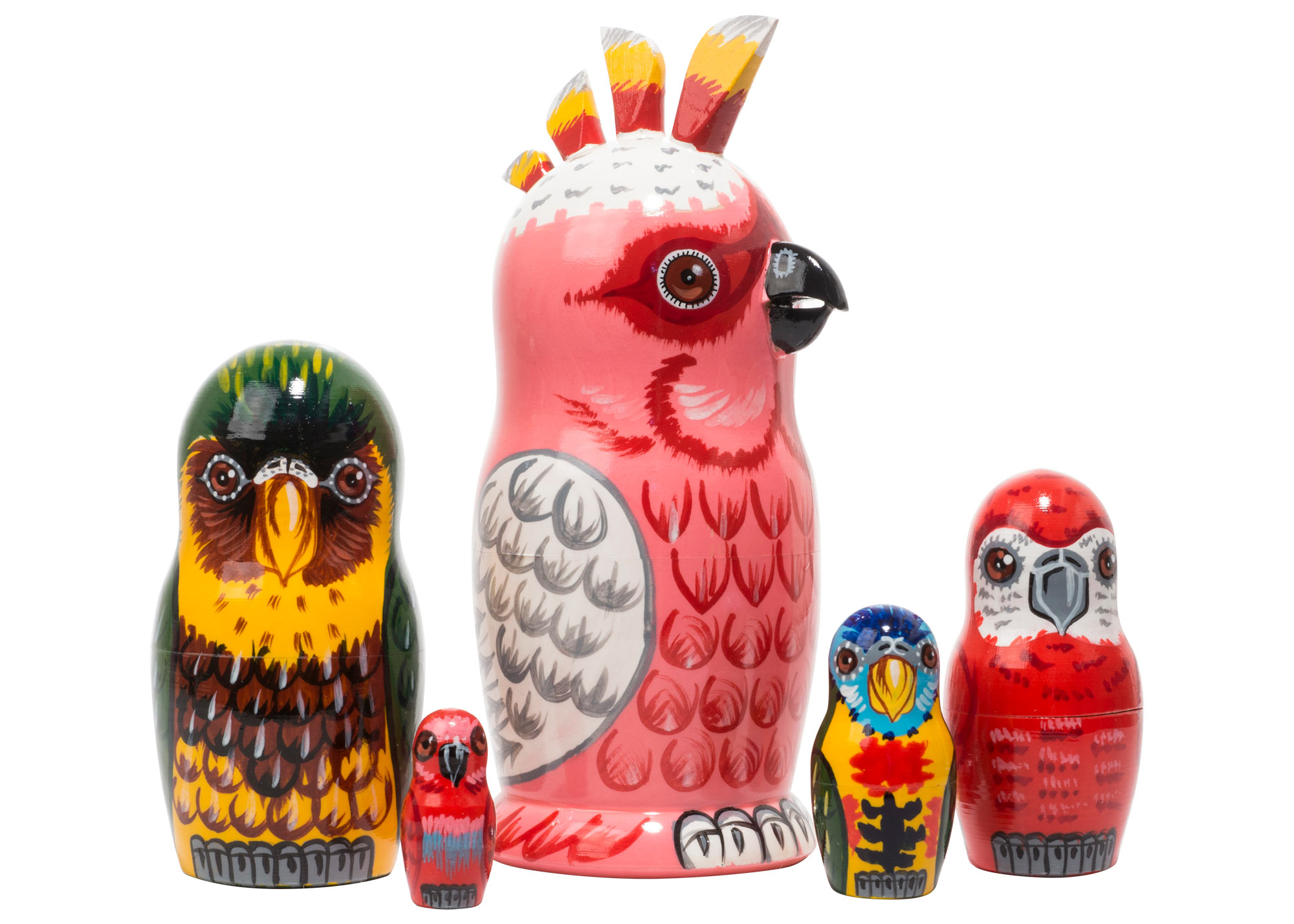 Buy Parrot Nesting Doll 5 pc./6" at GoldenCockerel.com