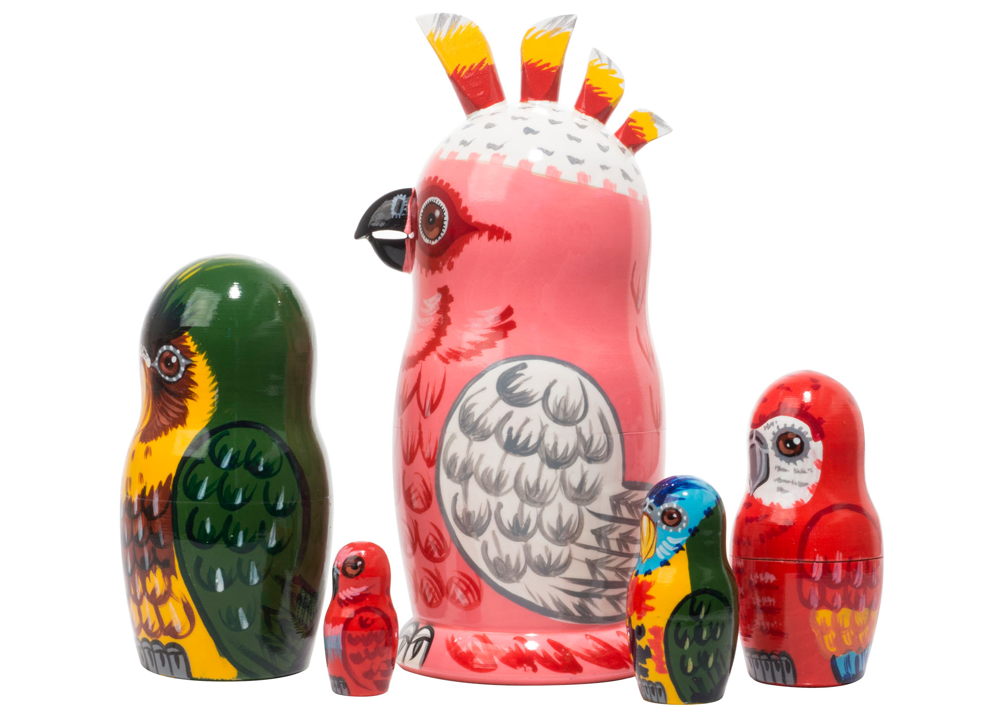 Buy Parrot Nesting Doll 5 pc./6" at GoldenCockerel.com