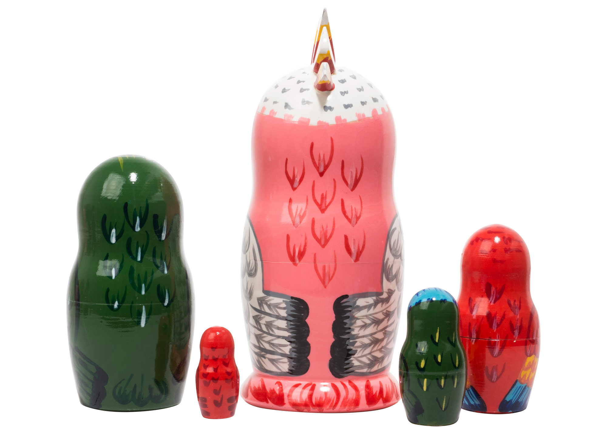 Buy Parrot Nesting Doll 5 pc./6" at GoldenCockerel.com