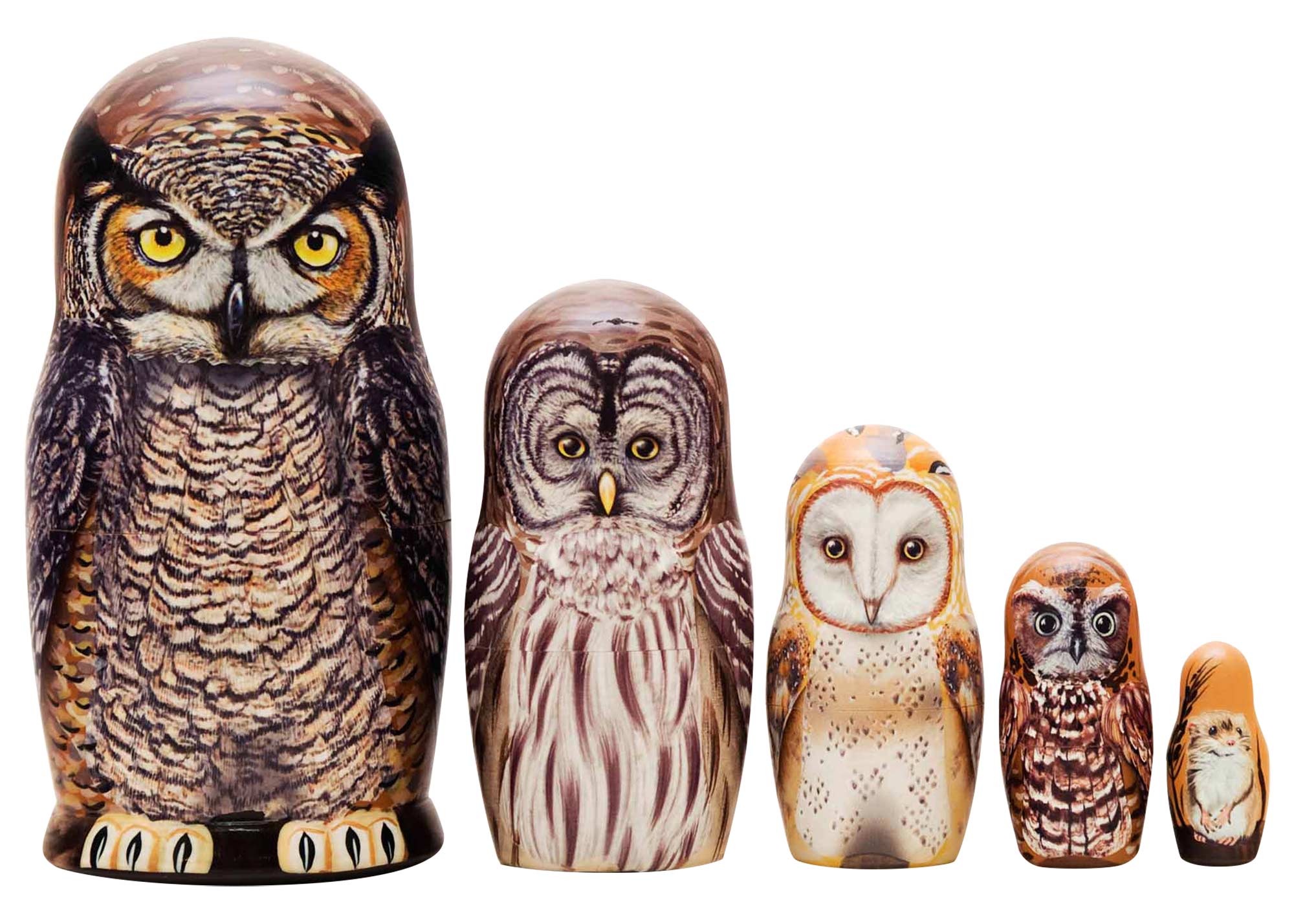 Buy Great Horned Owl Nesting Doll 5pc./6" at GoldenCockerel.com