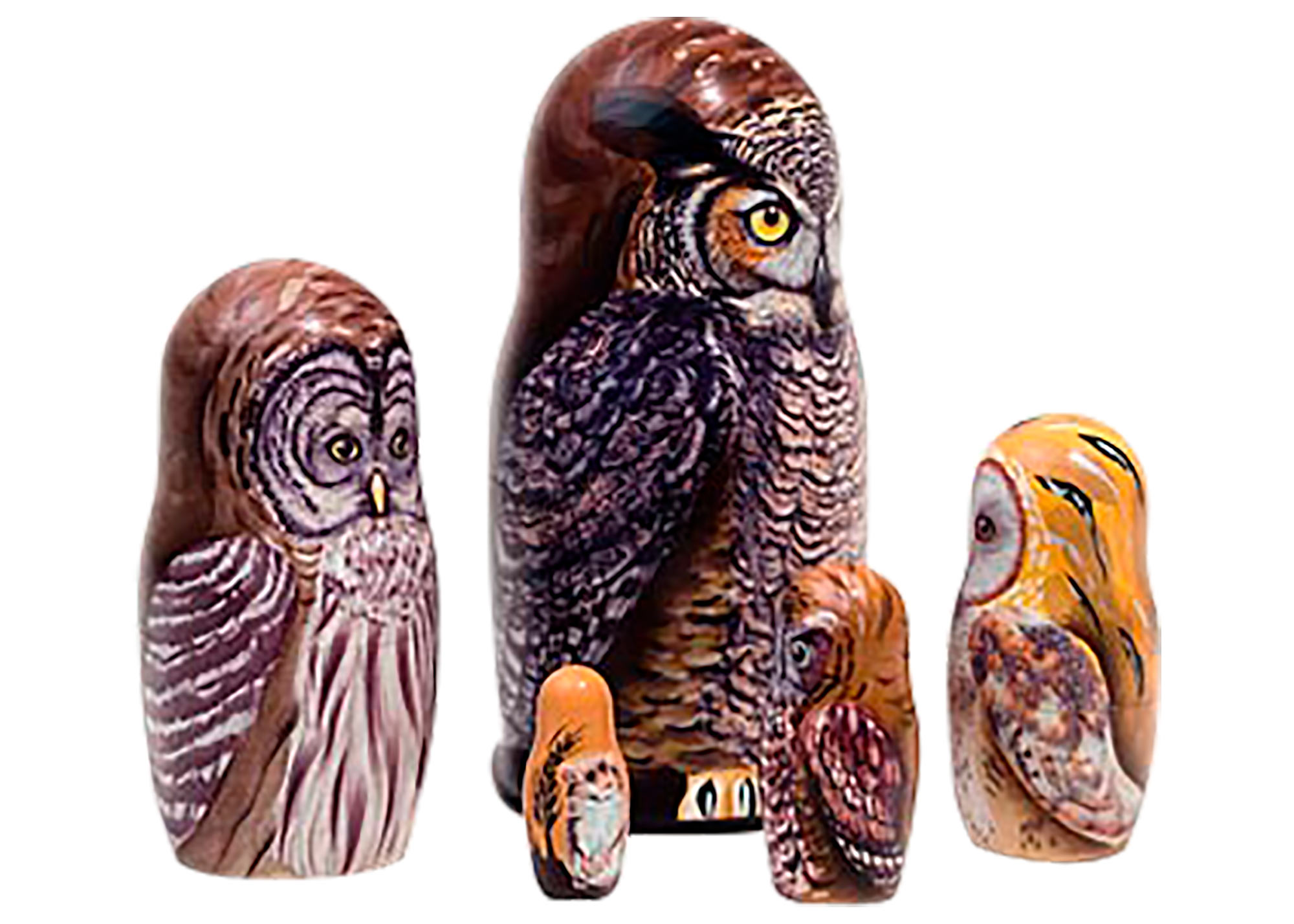 Buy Great Horned Owl Nesting Doll 5pc./6" at GoldenCockerel.com