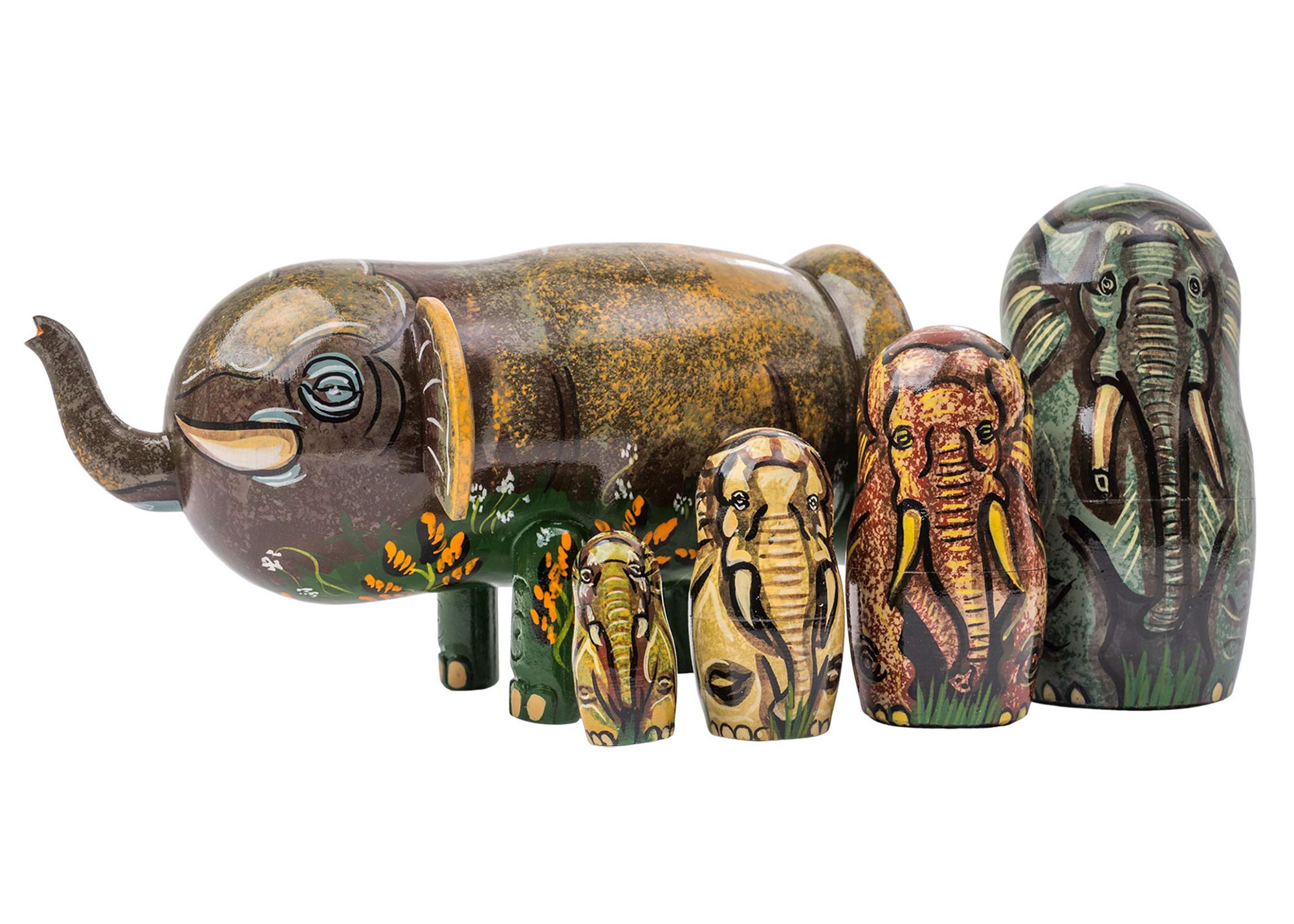 Buy Elephant Herd Nesting Doll 5pc./6" at GoldenCockerel.com