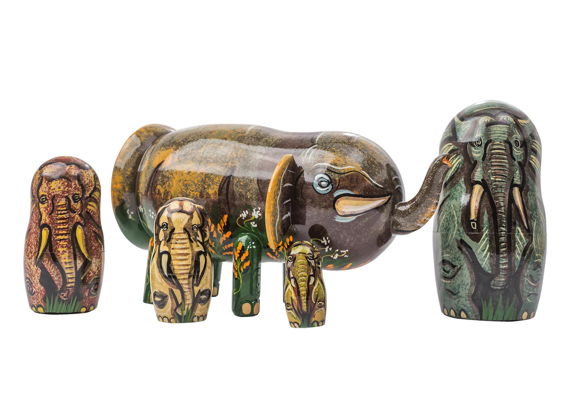 Buy Elephant Herd Nesting Doll 5pc./6" at GoldenCockerel.com