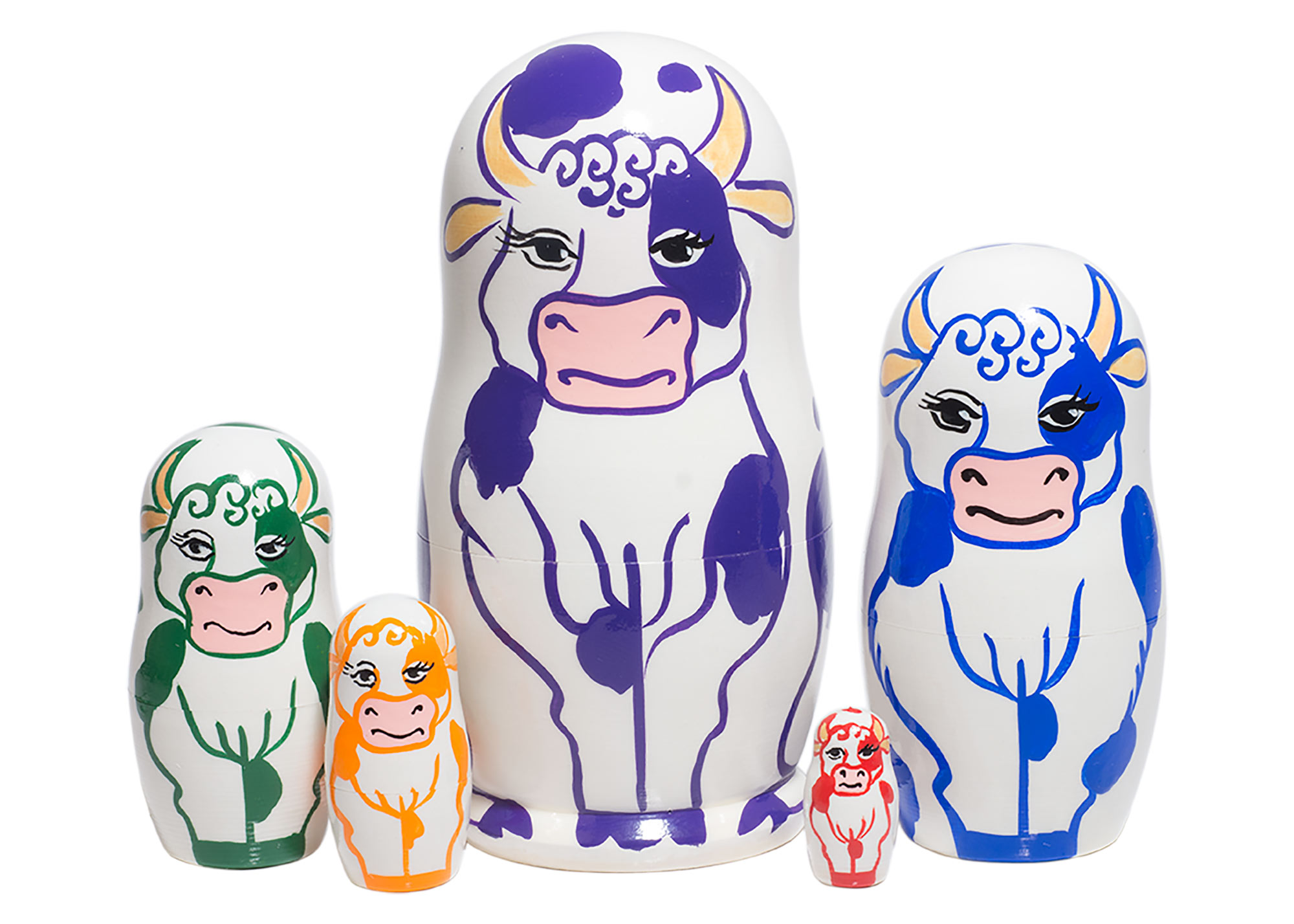 Buy Purple Cow Doll 5pc./4" at GoldenCockerel.com