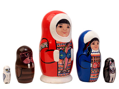 Buy Eskimo Nesting Doll 5pc./6" at GoldenCockerel.com
