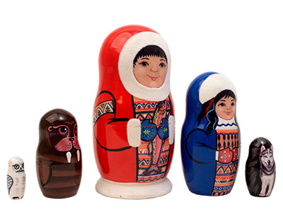 Buy Eskimo Nesting Doll 5pc./5" at GoldenCockerel.com