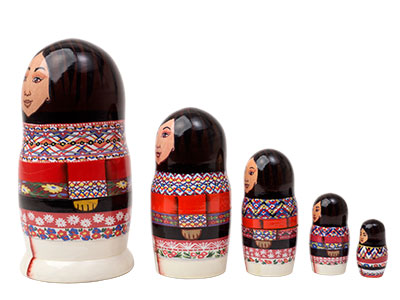 Buy Inuit Eskimo Women Nesting Doll 5pc./5" at GoldenCockerel.com