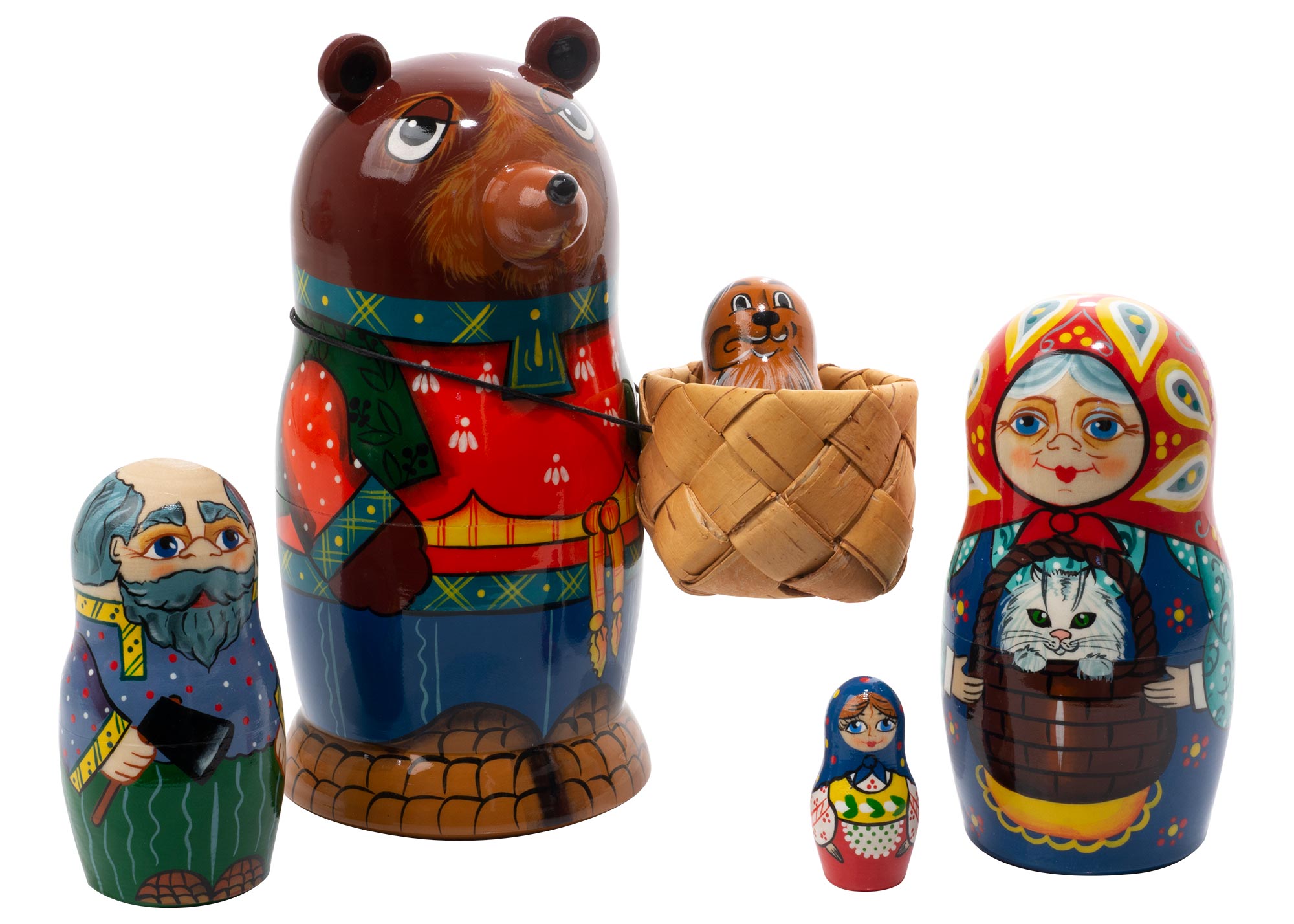 Buy Masha and The Bear Nesting Doll Set 5pc./6" at GoldenCockerel.com