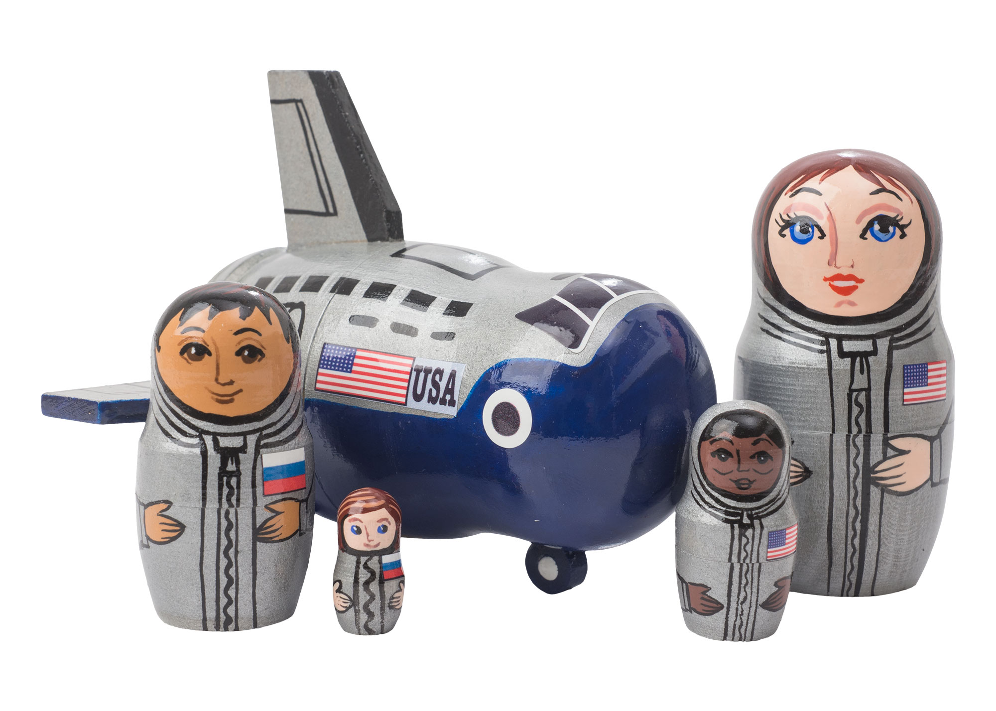 Buy Space Shuttle Nesting Doll 5pc./5" at GoldenCockerel.com