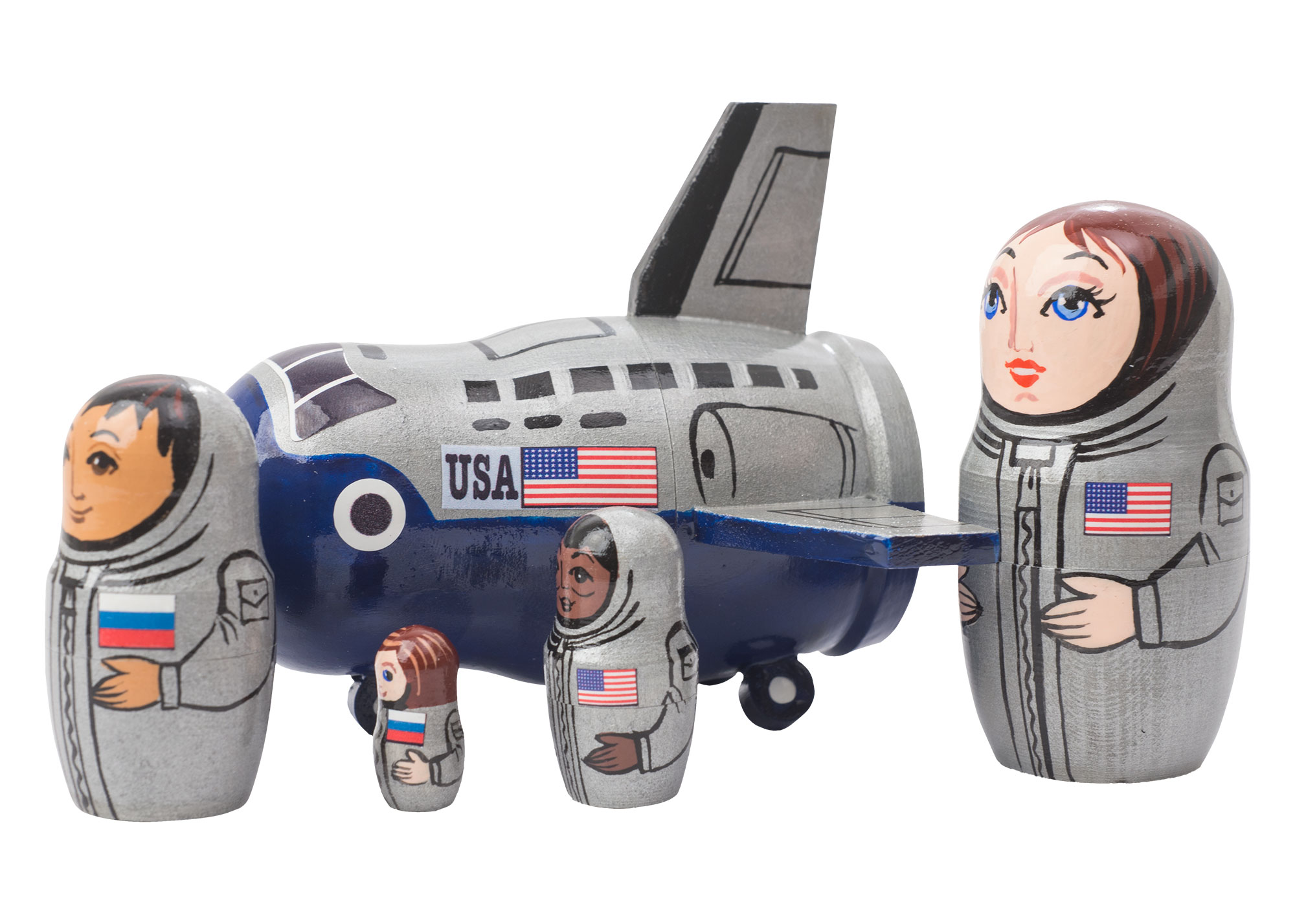Buy Space Shuttle Nesting Doll 5pc./5" at GoldenCockerel.com