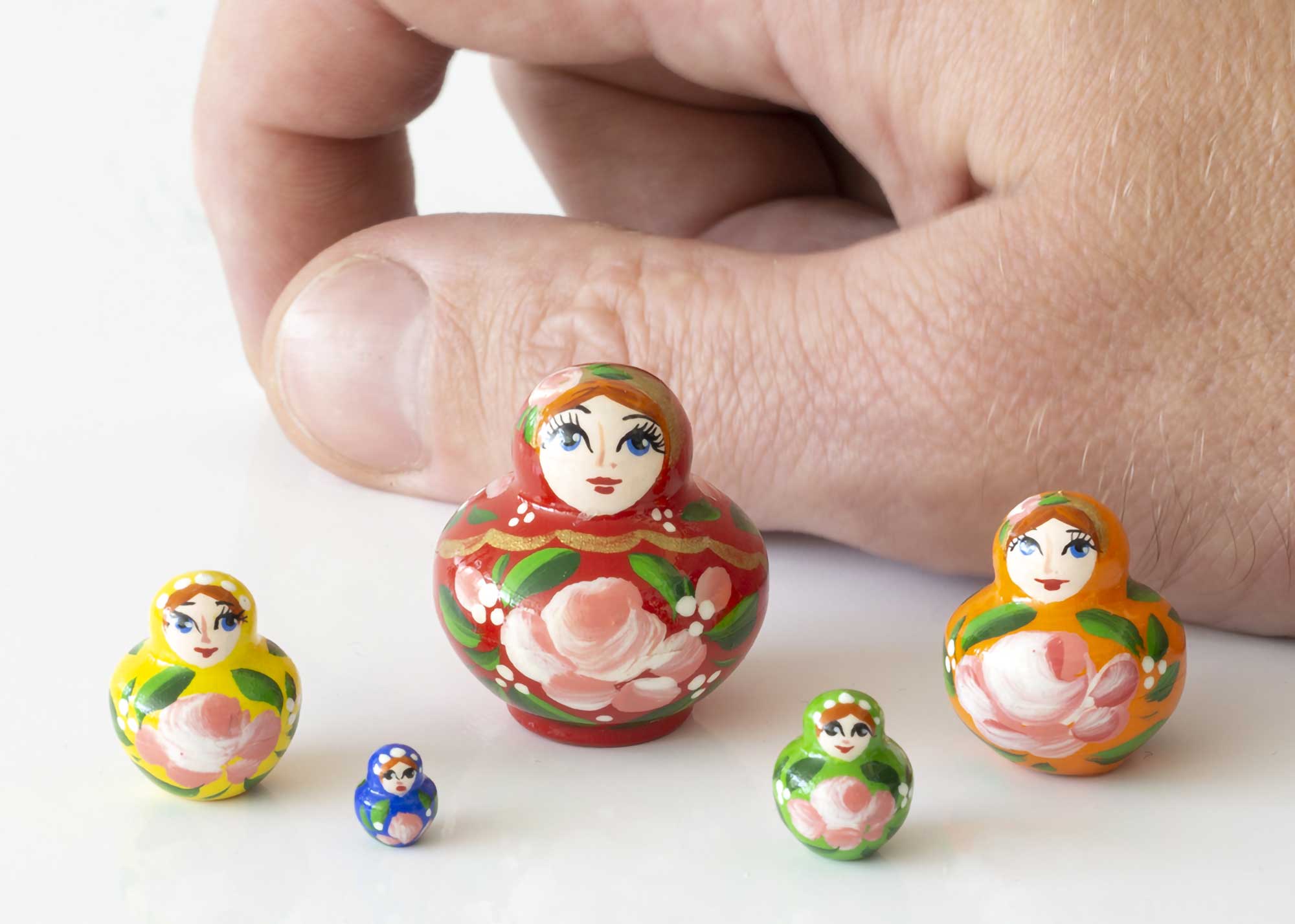 Buy Mini Rainbow Nesting Doll 5pc./1" at GoldenCockerel.com