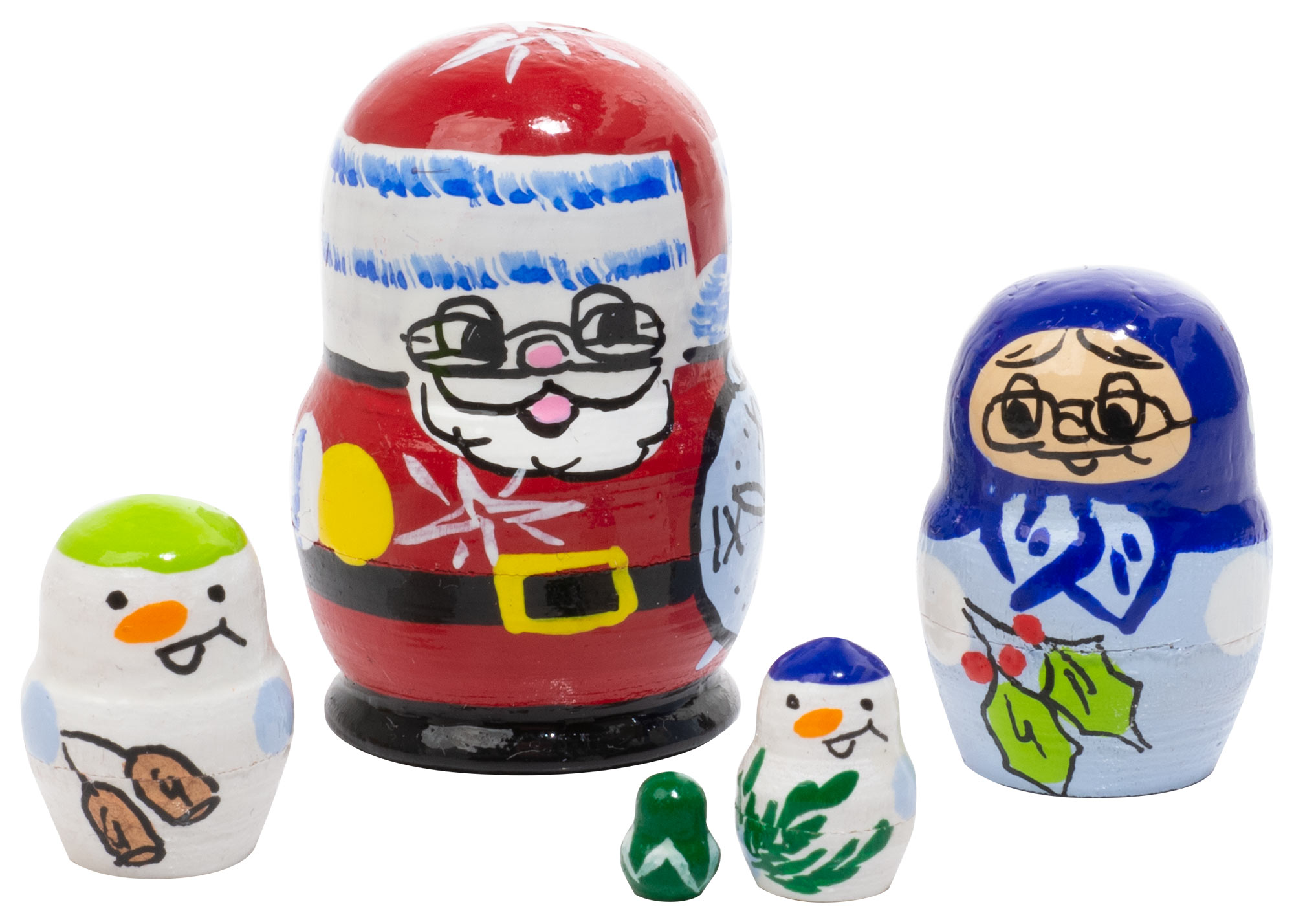 Buy Mini Christmas Nesting Doll 5pc./1" at GoldenCockerel.com