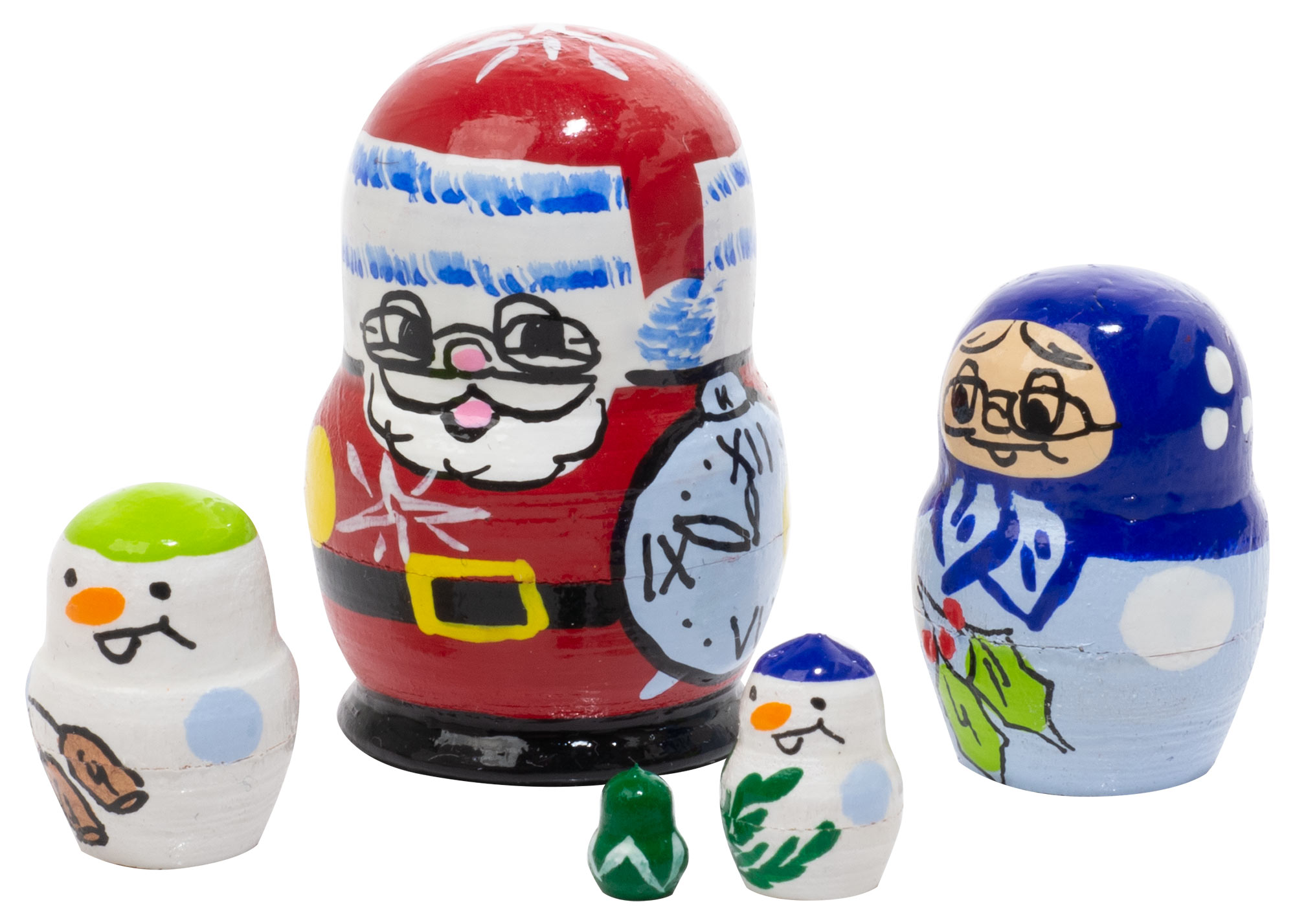 Buy Mini Christmas Nesting Doll 5pc./1" at GoldenCockerel.com