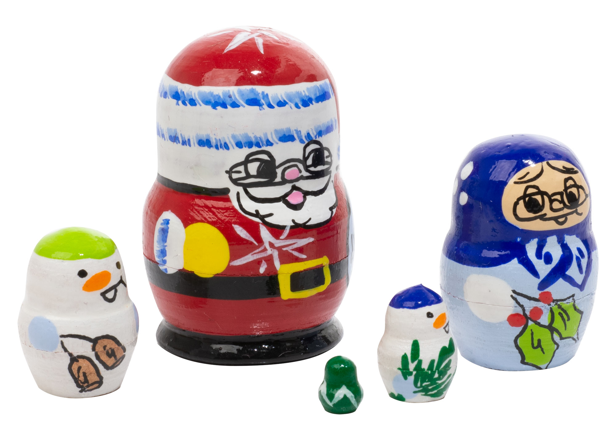 Buy Mini Christmas Nesting Doll 5pc./1" at GoldenCockerel.com