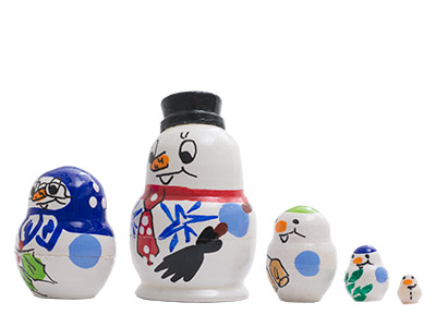 Buy Mini Snowman Nesting Doll 5pc./1.5" at GoldenCockerel.com