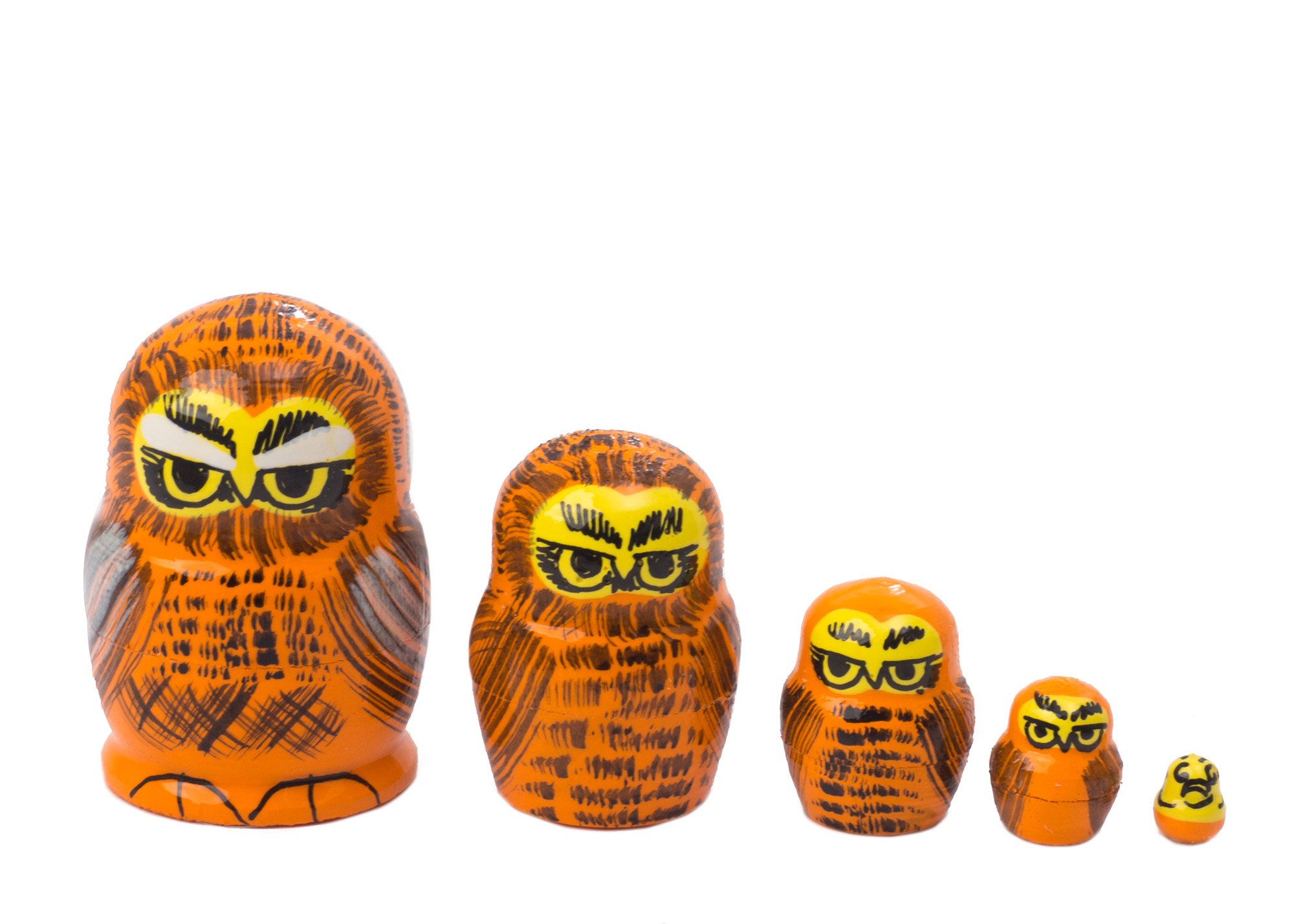 Buy Mini Owl Nesting Doll 5pc./1" at GoldenCockerel.com