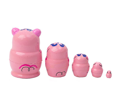 Buy Miniature Stacking Doll: Pig 5pc./1" at GoldenCockerel.com