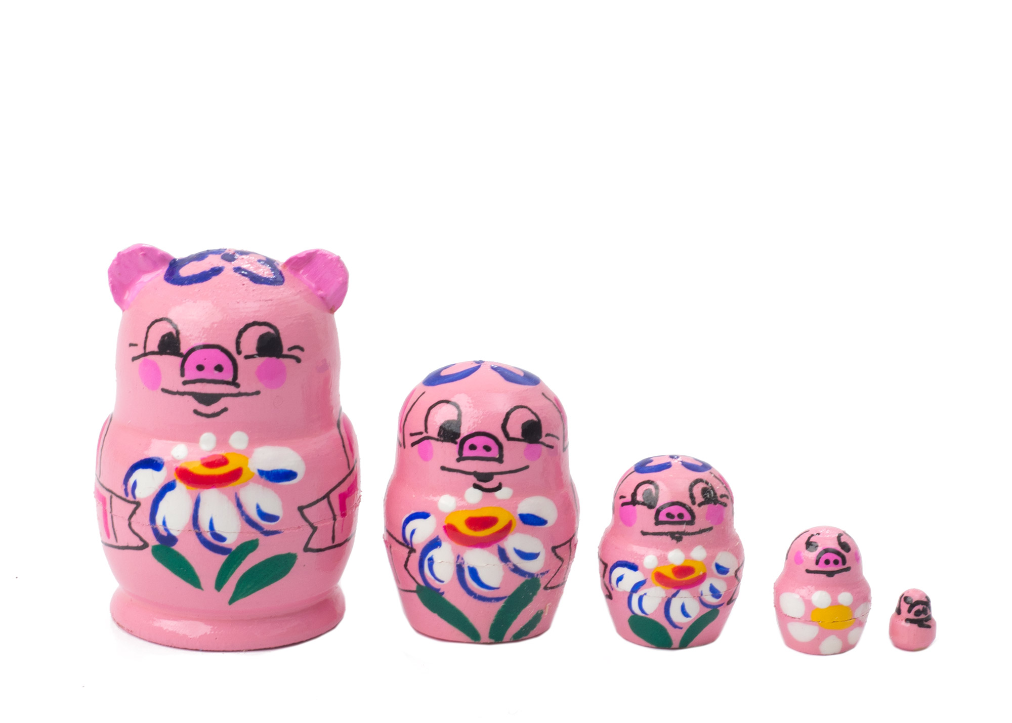 Buy Miniature Stacking Doll: Pig 5pc./1" at GoldenCockerel.com