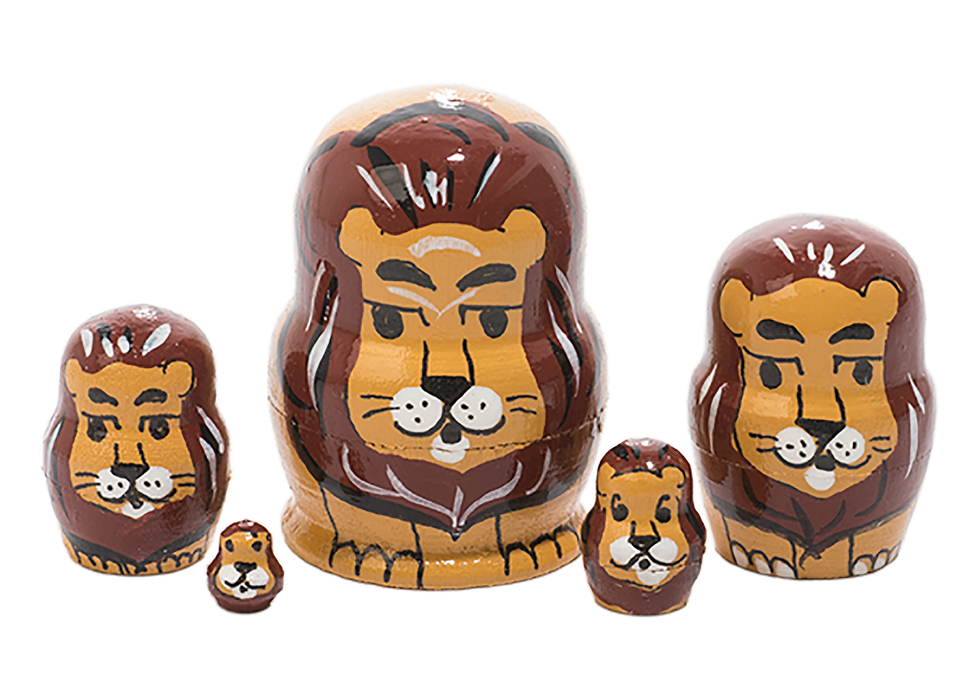 Buy Miniature Stacking Doll: Lion 5pc./1" at GoldenCockerel.com