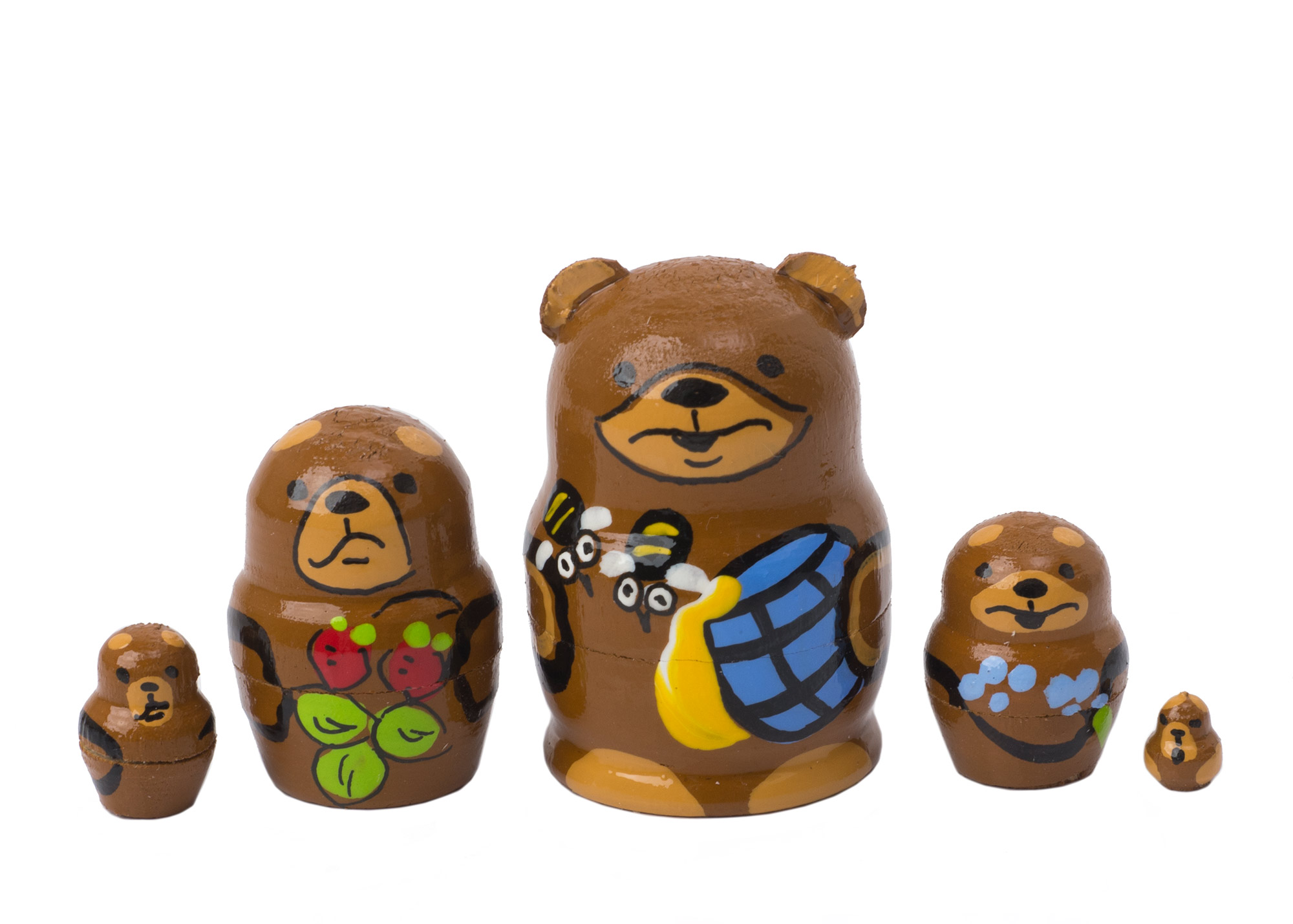 Buy Mini Brown Bear with Honey Doll 5pc./1" at GoldenCockerel.com