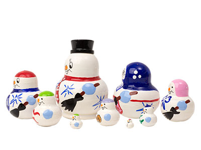 Buy Mini Snowman Nesting Doll 10pc./2" at GoldenCockerel.com