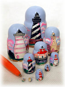 Buy Mini Lighthouses Doll 10pc./2.25" at GoldenCockerel.com