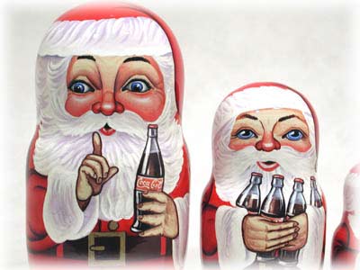 Buy Coca Cola Santas 5pc. 5" at GoldenCockerel.com