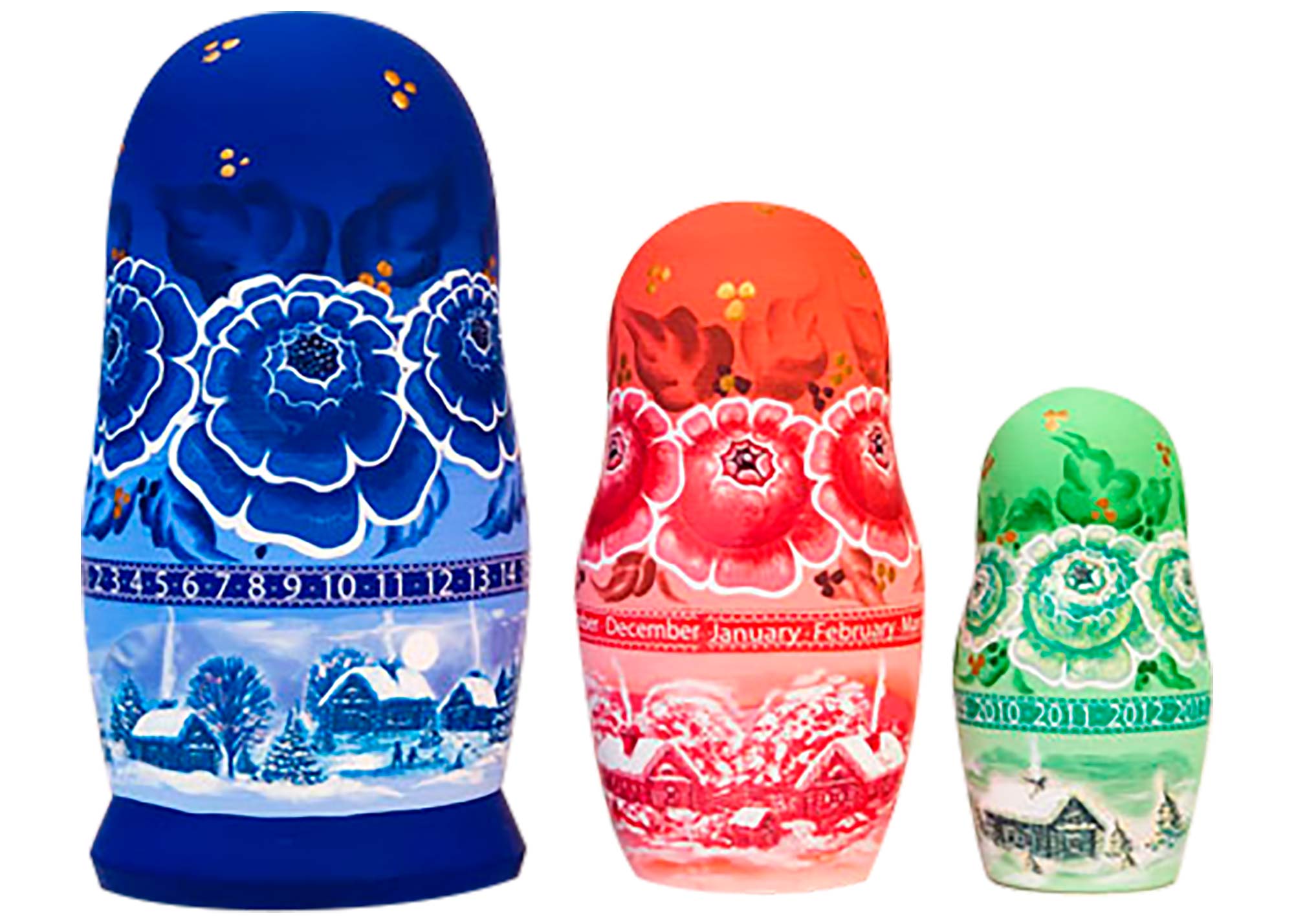 Buy Calendar Matryoshka 3pc./5” at GoldenCockerel.com