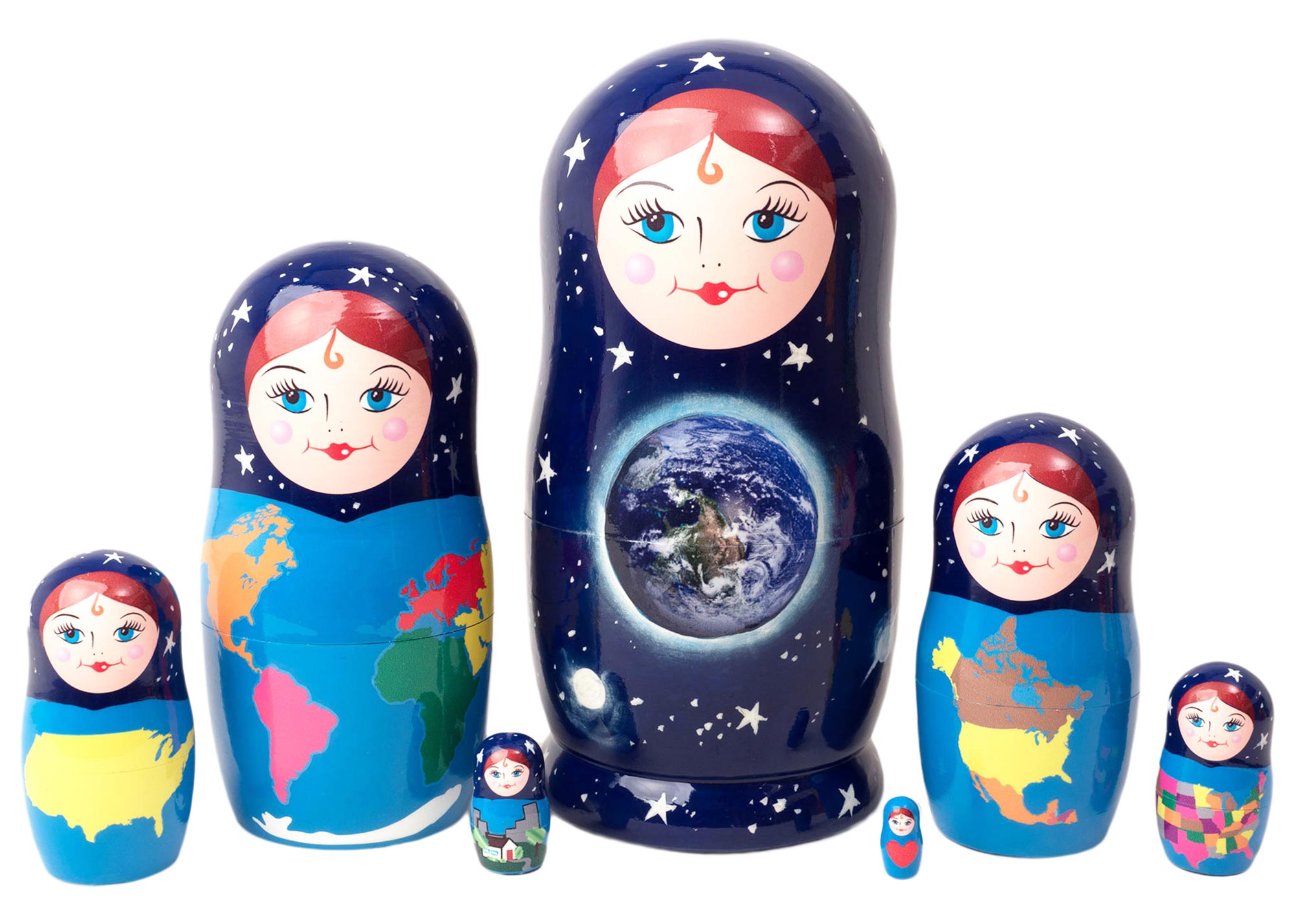 Buy USA Geography Doll 7pc./8"  at GoldenCockerel.com