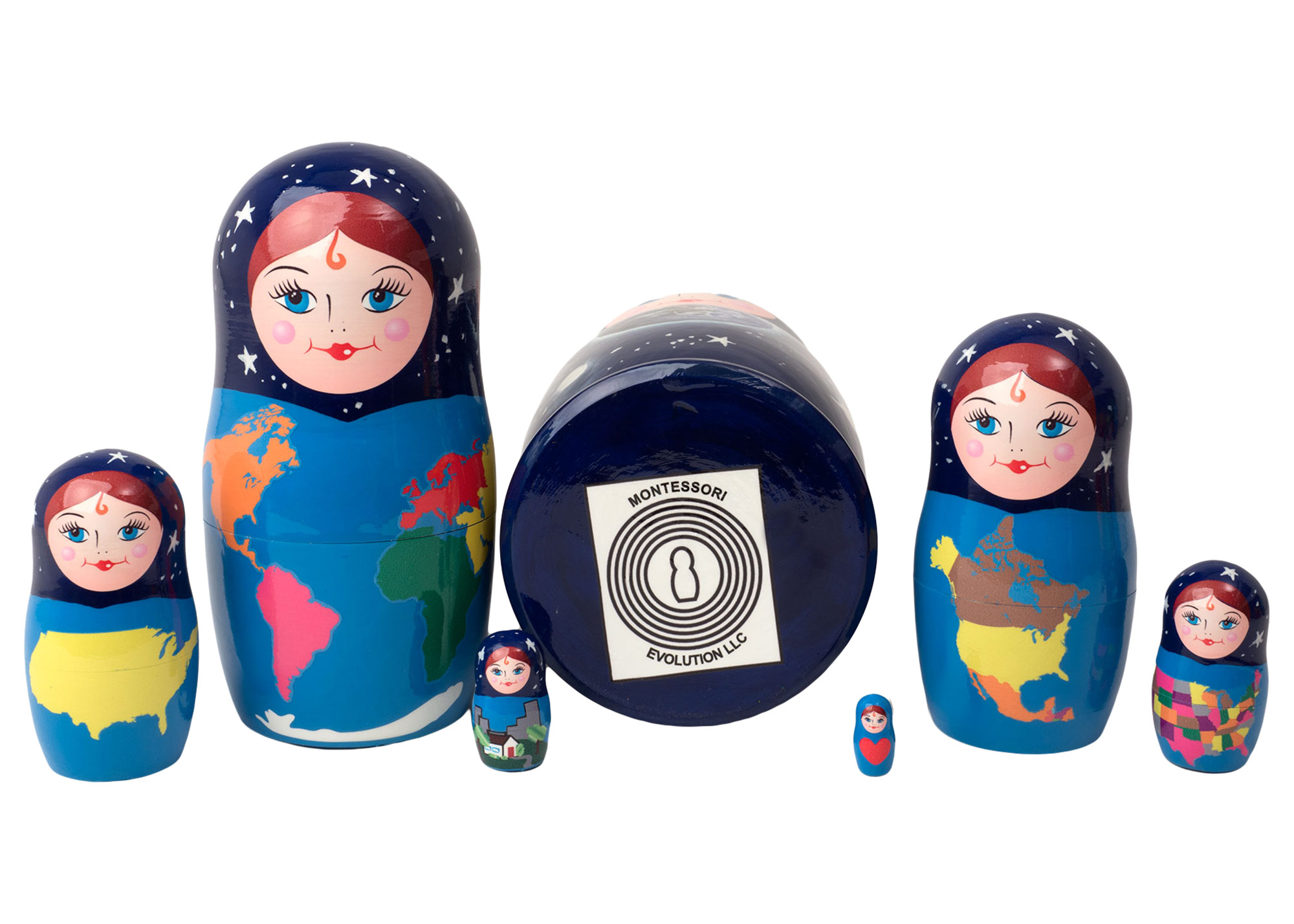 Buy USA Geography Doll 7pc./8"  at GoldenCockerel.com