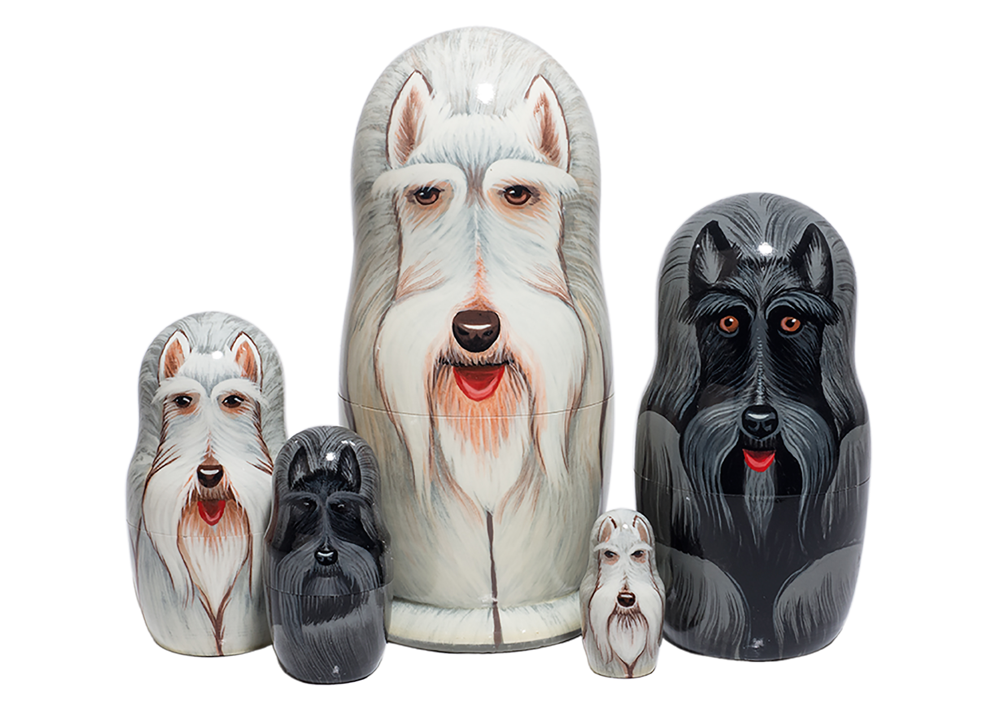 Buy Scottie Dog Nesting Doll 5pc./6" at GoldenCockerel.com