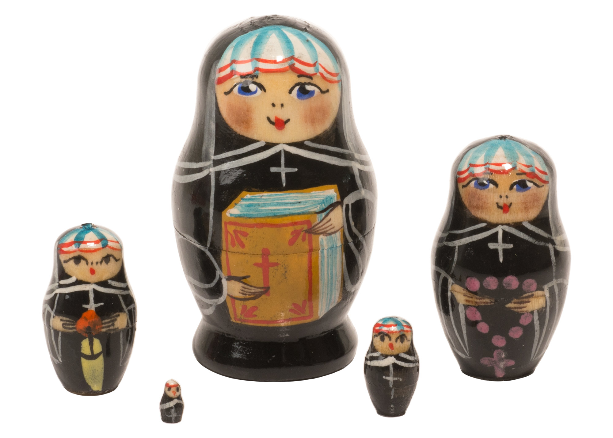 Buy Mini Nun Nesting Doll 5pc./2" at GoldenCockerel.com