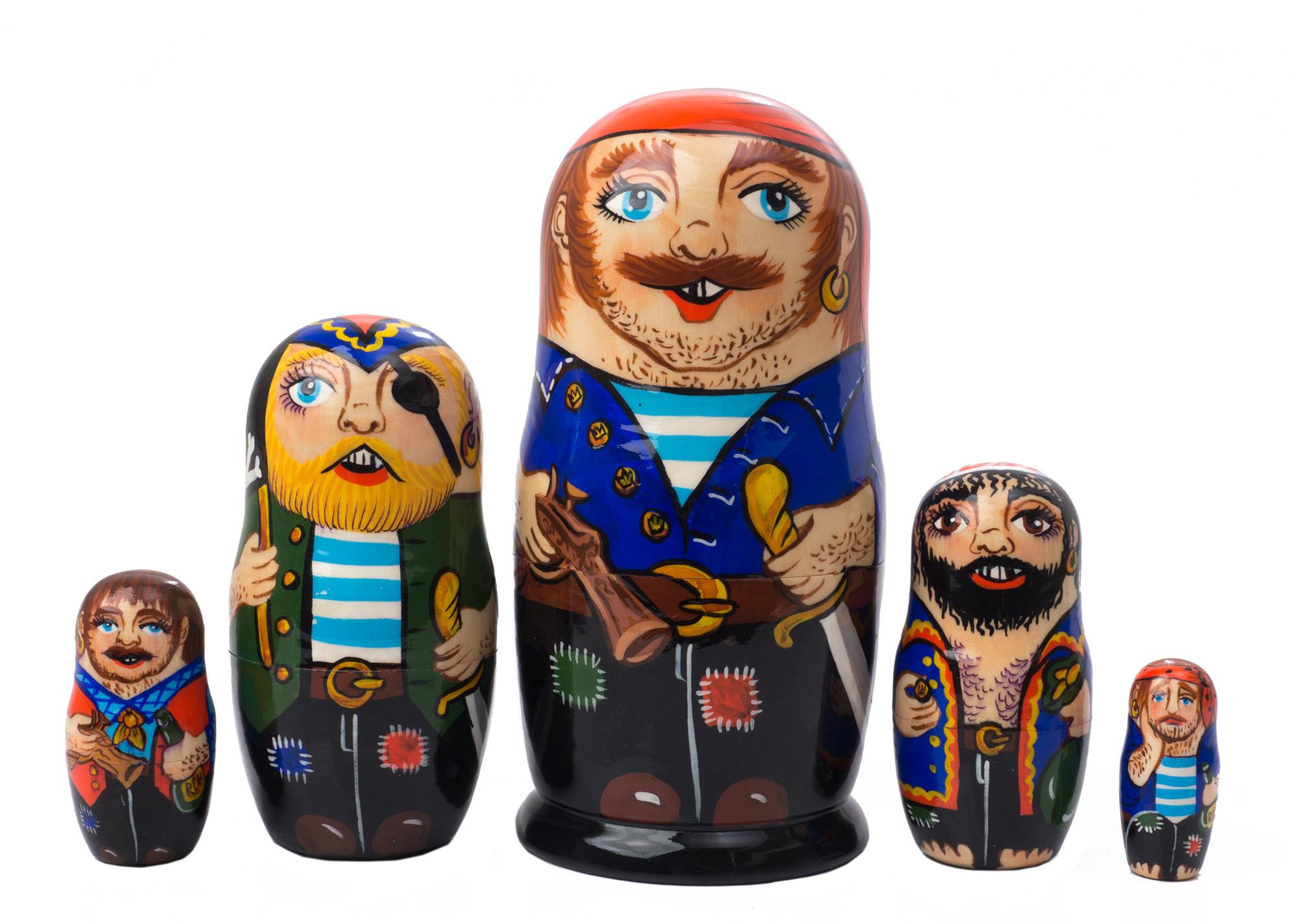 Buy Pirate Nesting Doll 5pc./6" at GoldenCockerel.com