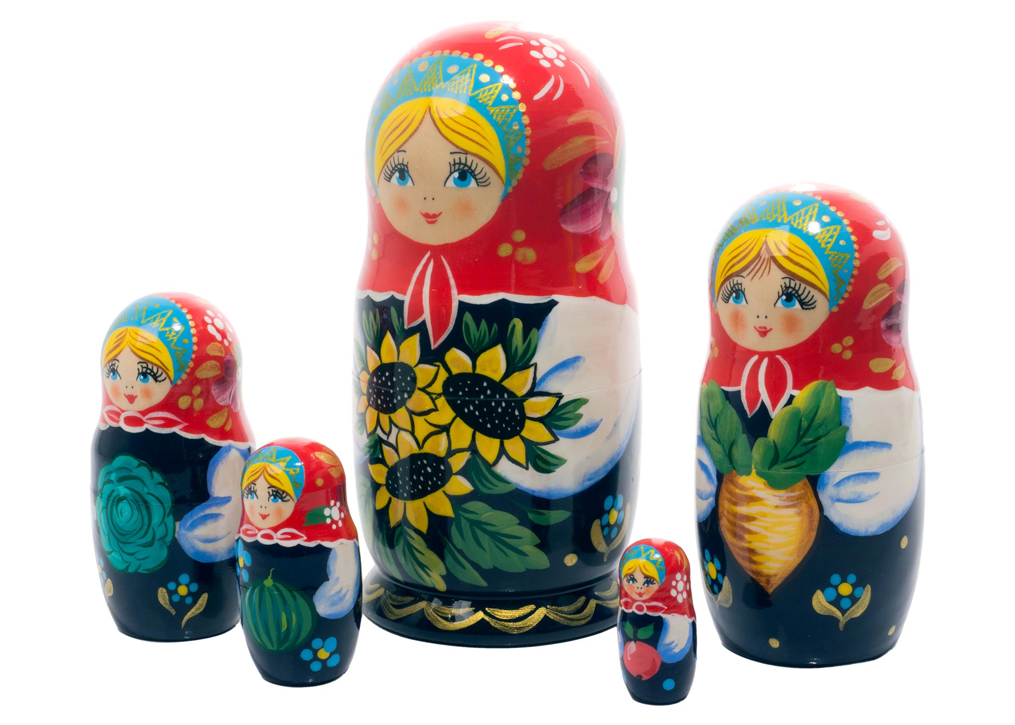 Buy Классическая матрешка “Подсолнух” 5 мест 15 см  at GoldenCockerel.com