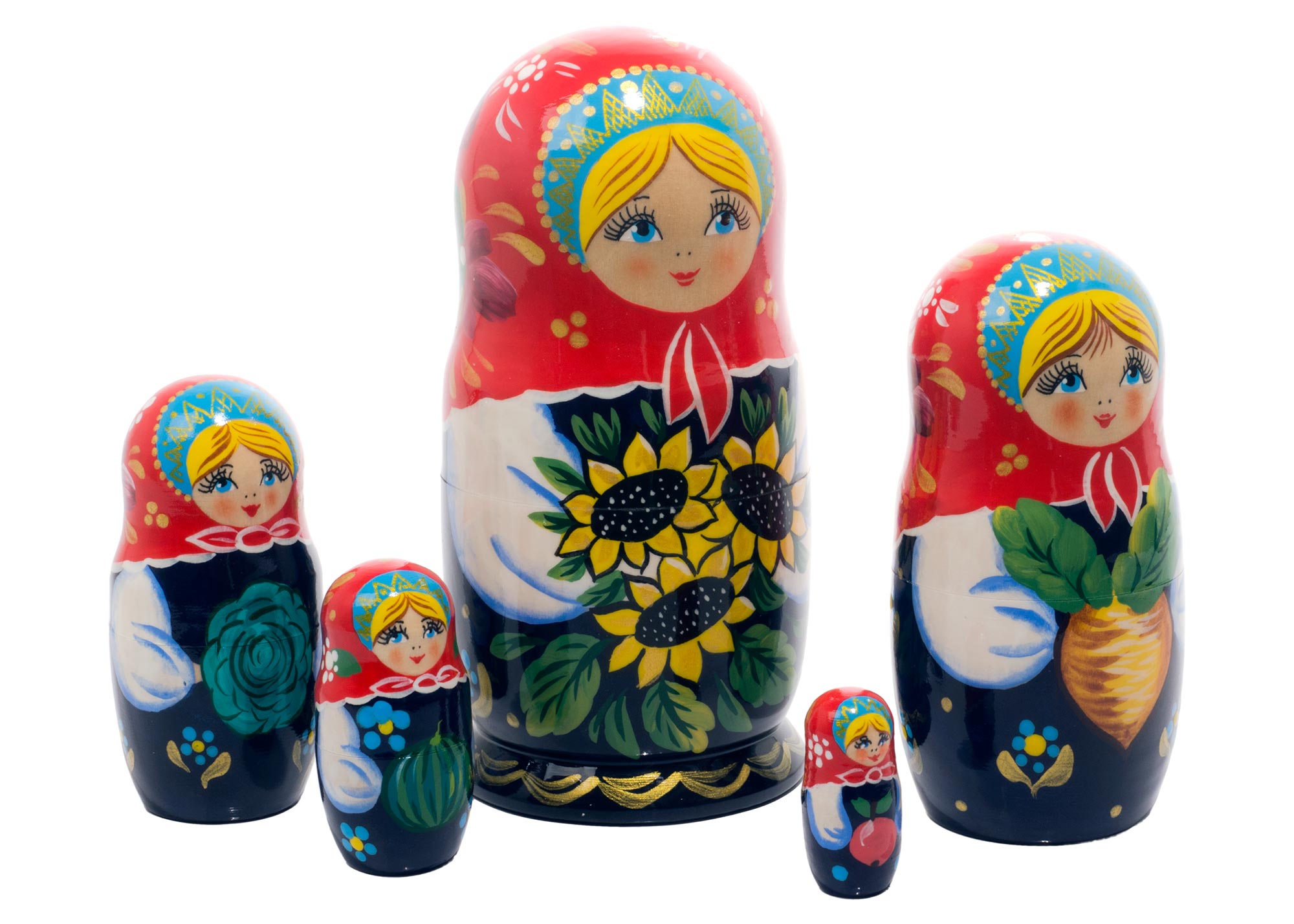 Buy Классическая матрешка “Подсолнух” 5 мест 15 см  at GoldenCockerel.com