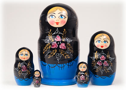Buy Blue & Black Classical Doll 5pc./6" at GoldenCockerel.com