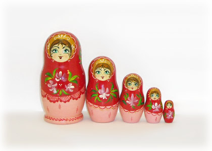 Buy Flowers Red Classical Doll 5pc./6" at GoldenCockerel.com