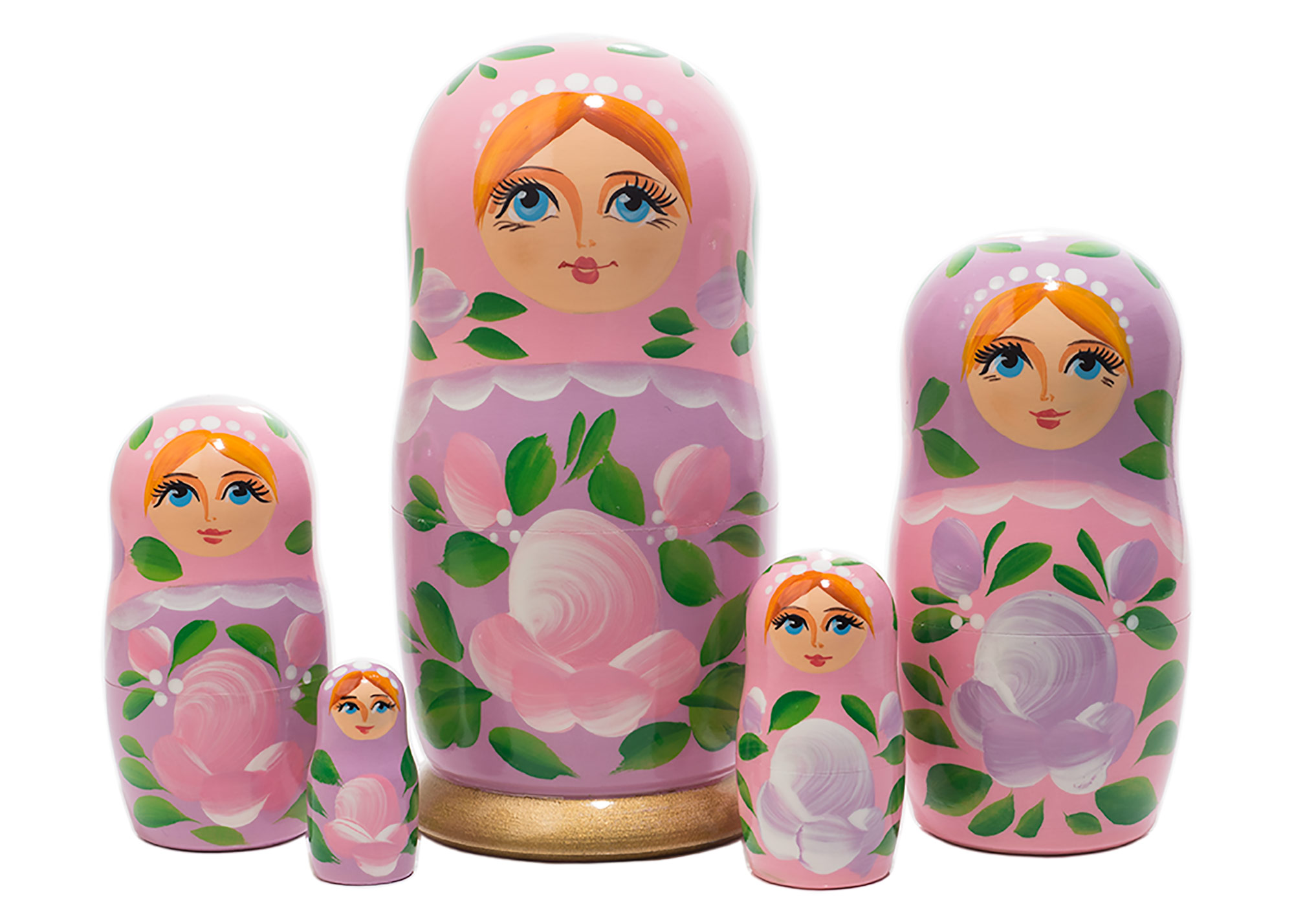 Buy Pink Classical Nesting Doll 5pc./6" - Russian Doll Inside A Doll at GoldenCockerel.com