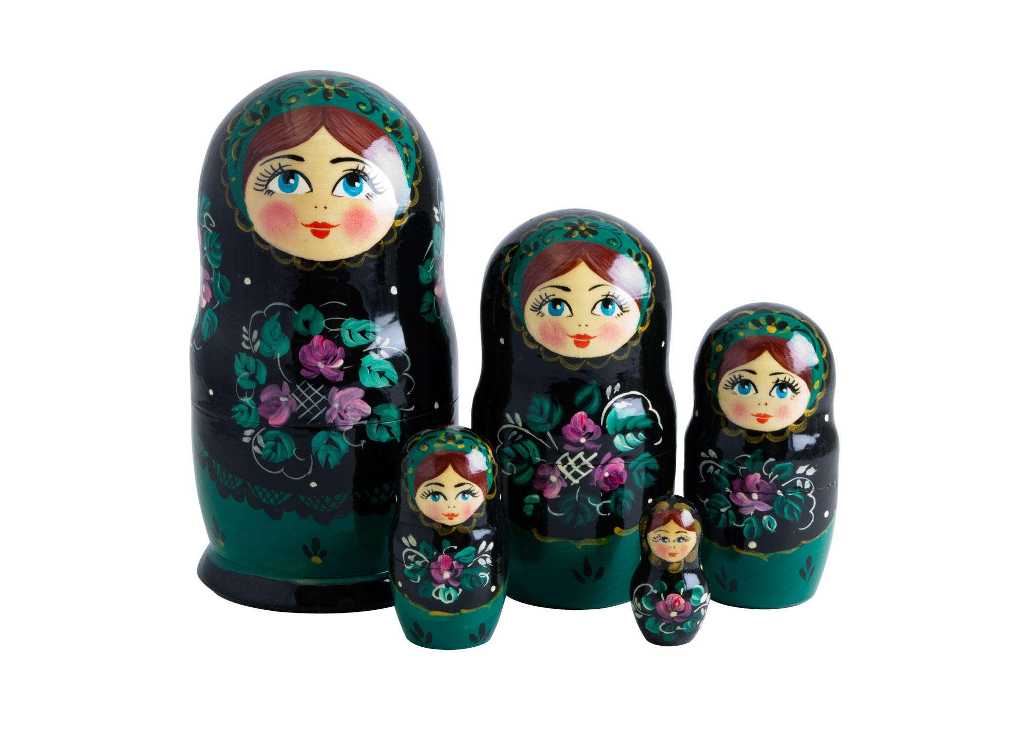 Buy Green & Black Classical Doll 5pc./6" at GoldenCockerel.com