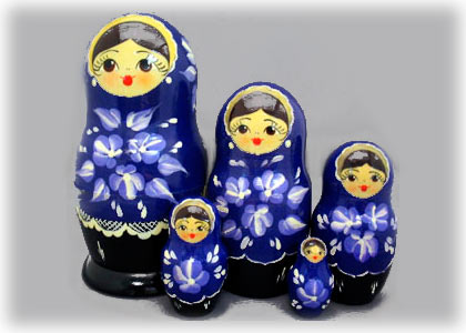 Buy Purple & Black Classical Doll 5pc./6" at GoldenCockerel.com