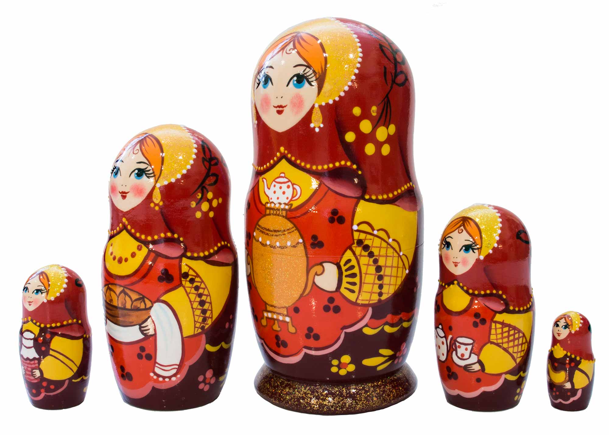 Buy Gold Samovar Classical Nesting Doll 5pc./6" at GoldenCockerel.com
