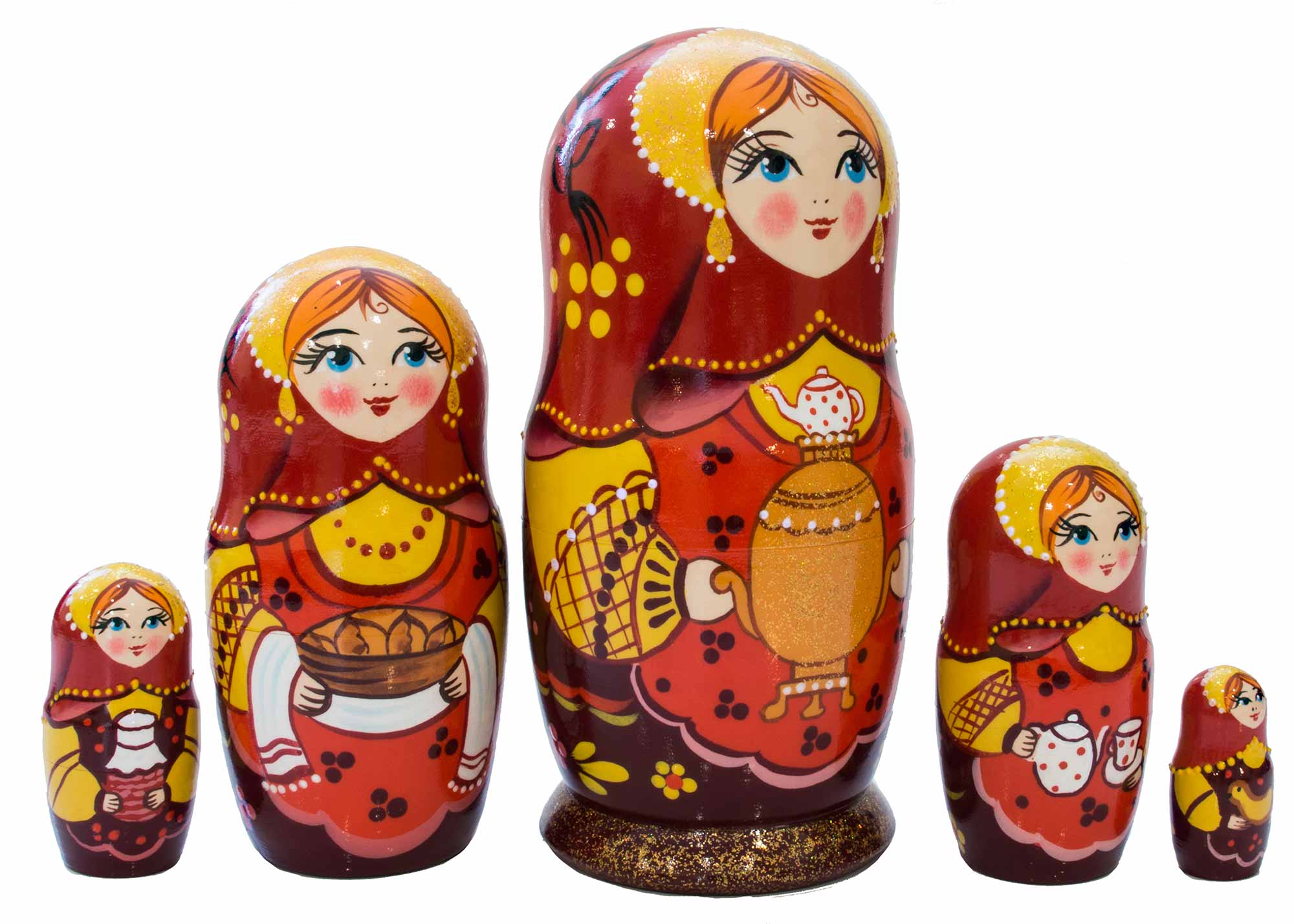 Buy Gold Samovar Classical Nesting Doll 5pc./6" at GoldenCockerel.com