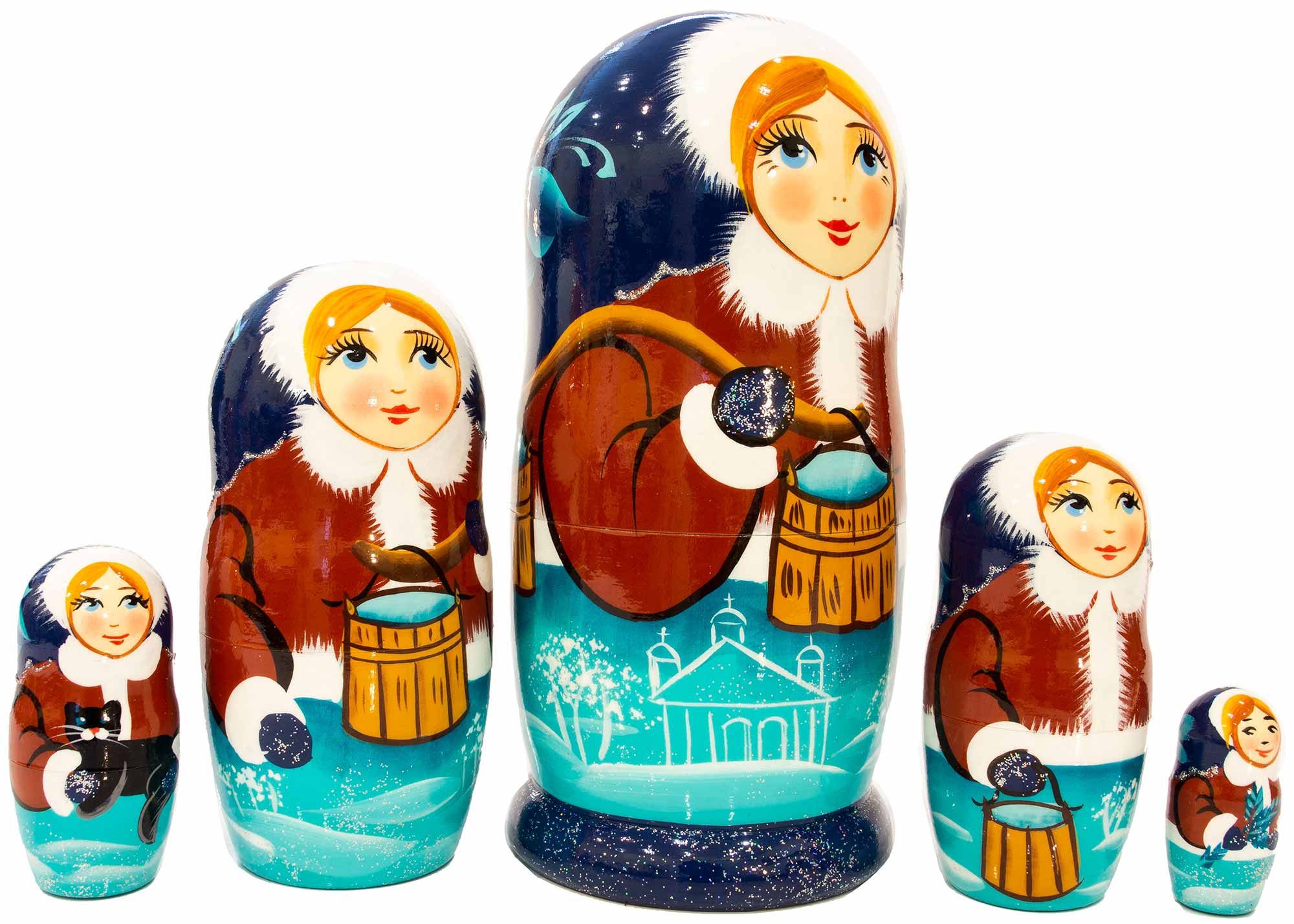 Buy Water Carrier Classical Nesting Doll 5pc./6" at GoldenCockerel.com