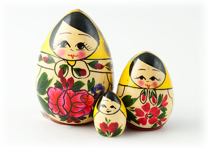 Buy Semenov Egg-Shaped Nesting Doll 3pc. at GoldenCockerel.com