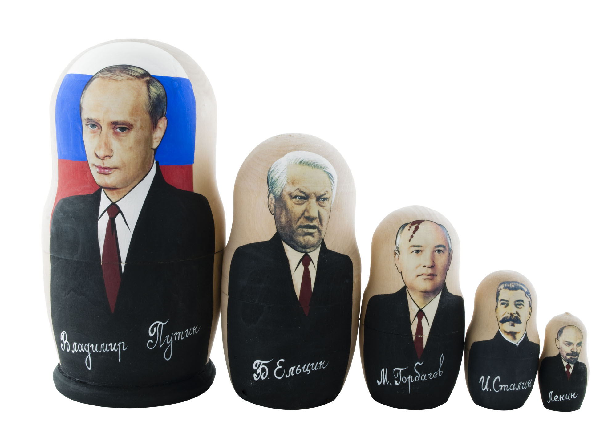 Buy Putin & Soviet Leaders Nesting Doll 5pc./6" at GoldenCockerel.com