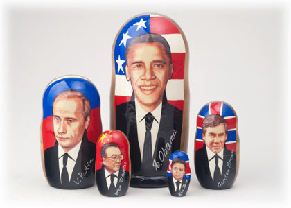 Buy Obama Nesting Doll w/ World Leaders 5pc./6" at GoldenCockerel.com